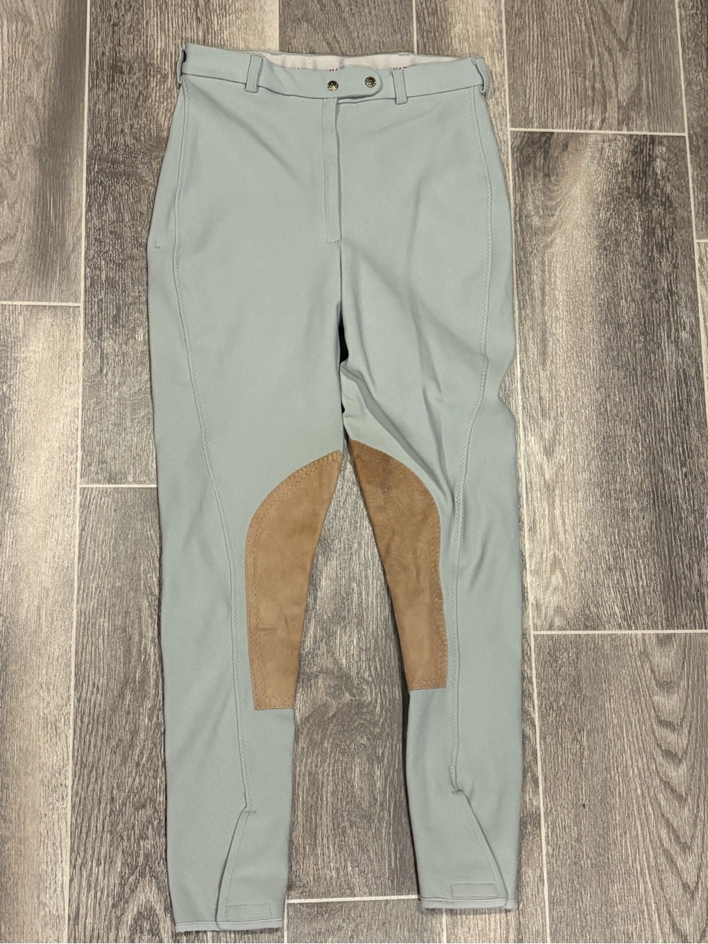 Women’s Grey Riding Breeches with Tan Knee Patches